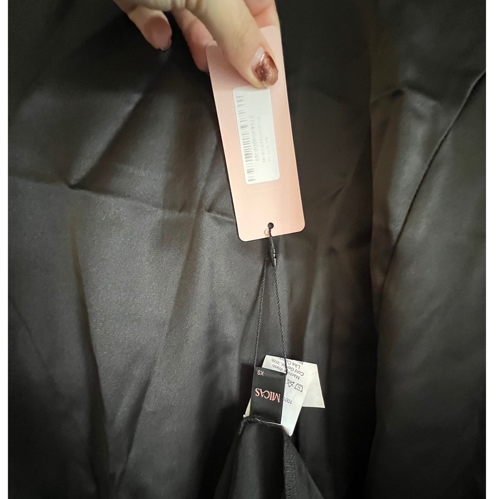 Micas Satin Slip Dress V-Neck Midi Cocktail Party Dress XS - Picture 4 of 5